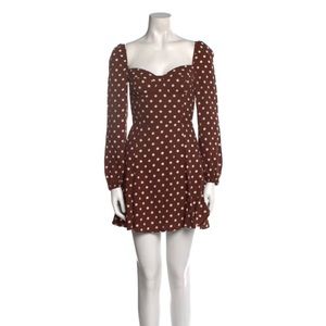 Reformation long sleeve polka dot dress
